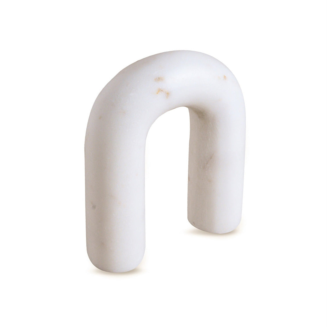 White marble arch figurine on a white background