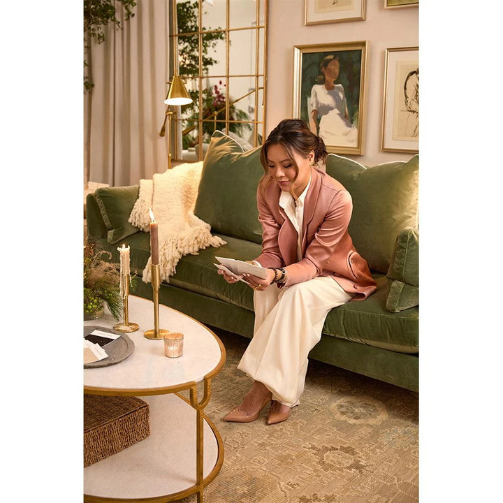 Sage Coastal Beach Bone Wool Handwoven Throw Blanket