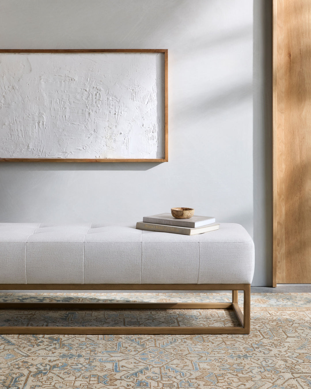 Willis Bench styled in a bright natural interior